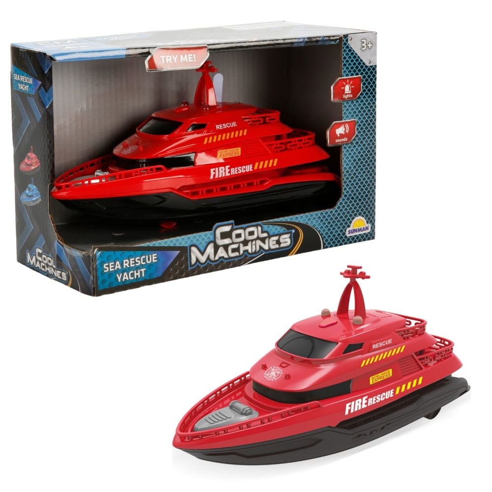Vehicul de interventie pe mare cu lumini si sunete, Cool Machines, Rosu
