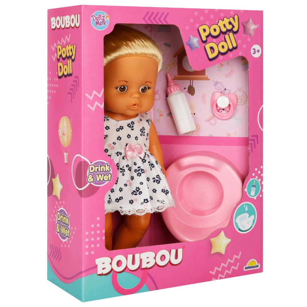 Papusa bebelus Boubou, Cu par blond, 30 cm