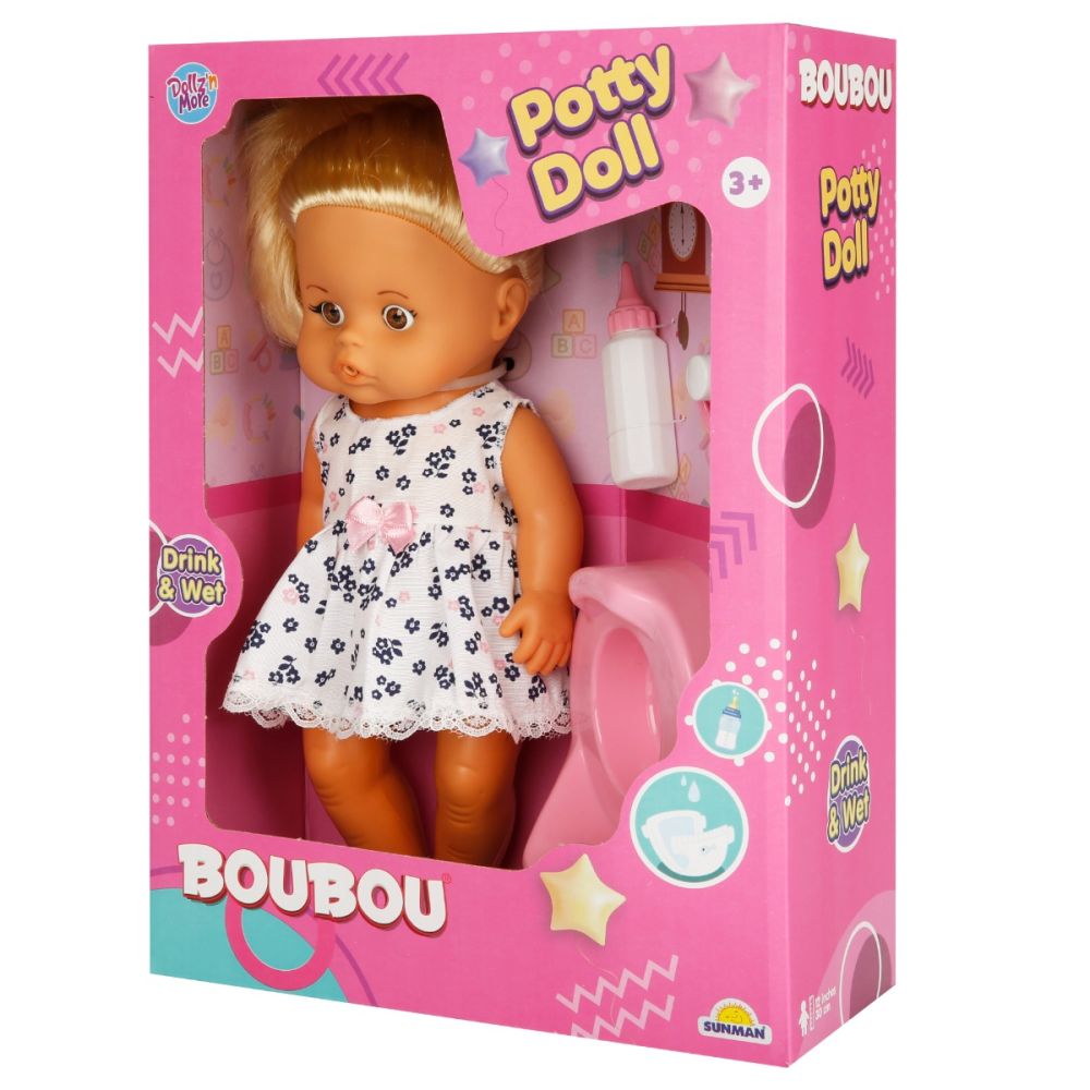Papusa bebelus Boubou, Cu par blond, 30 cm