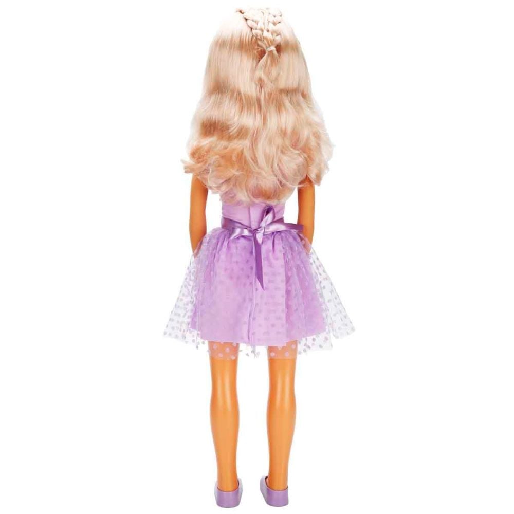 Papusa Clara in tinuta de petrecere, Dollz n More, cu rochie mov, 80 cm