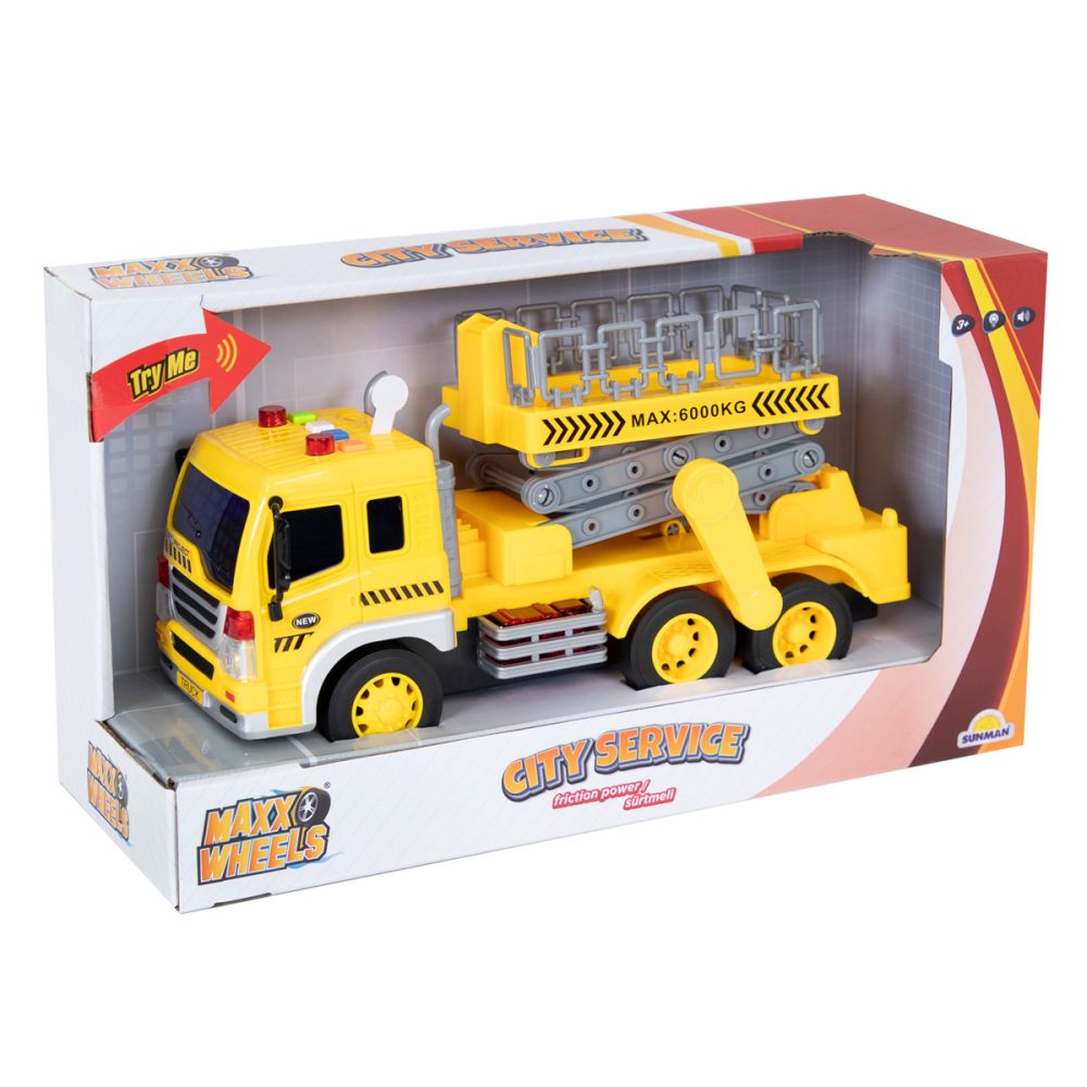 Camion cu scara mecanica, Maxx Wheels, 1:16
