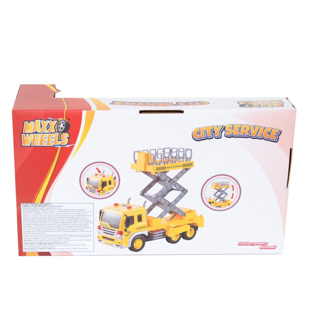Camion cu scara mecanica, Maxx Wheels, 1:16