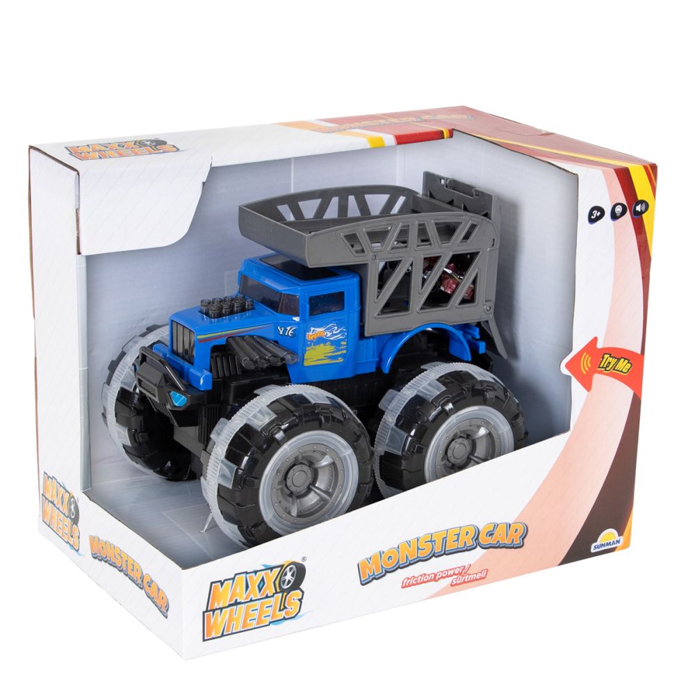 Masina Monster cu lumini si sunete, Maxx Wheels, 1:16