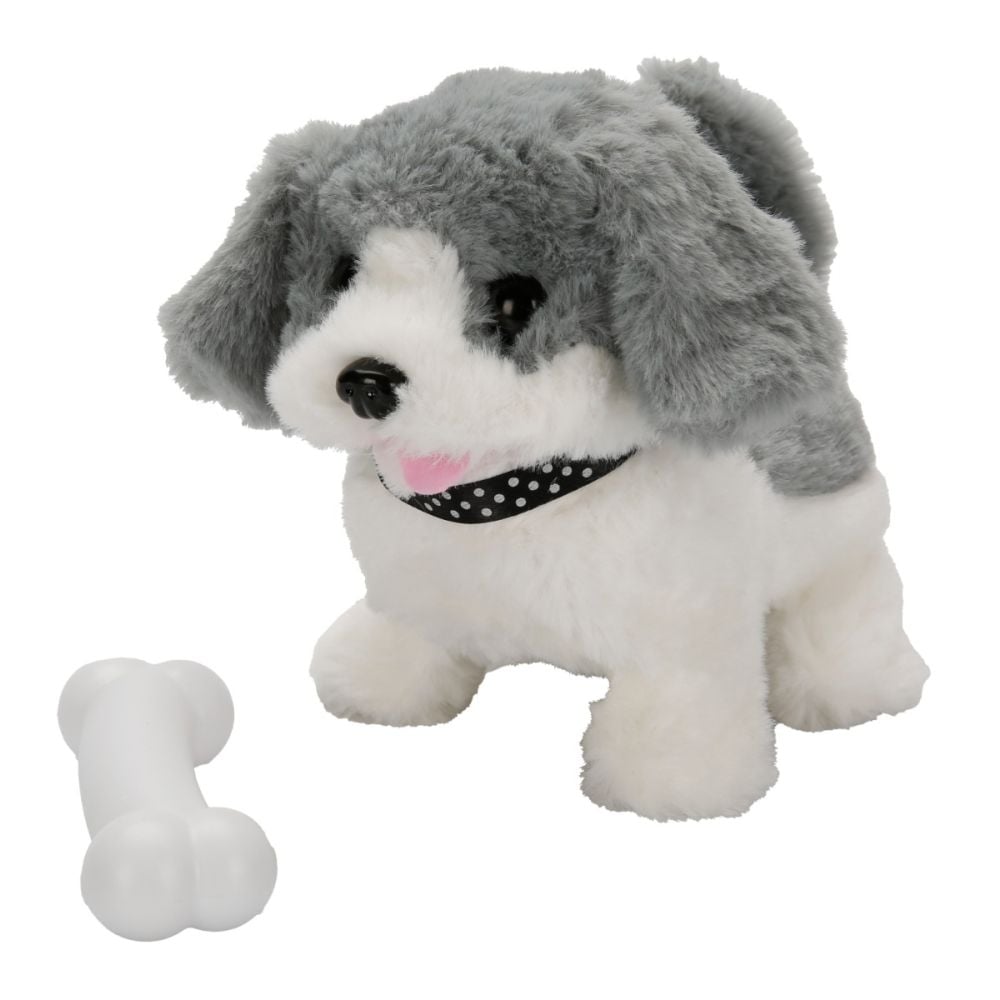Jucarie de plus interactiva, Puffy Friends, Catelus, Gri