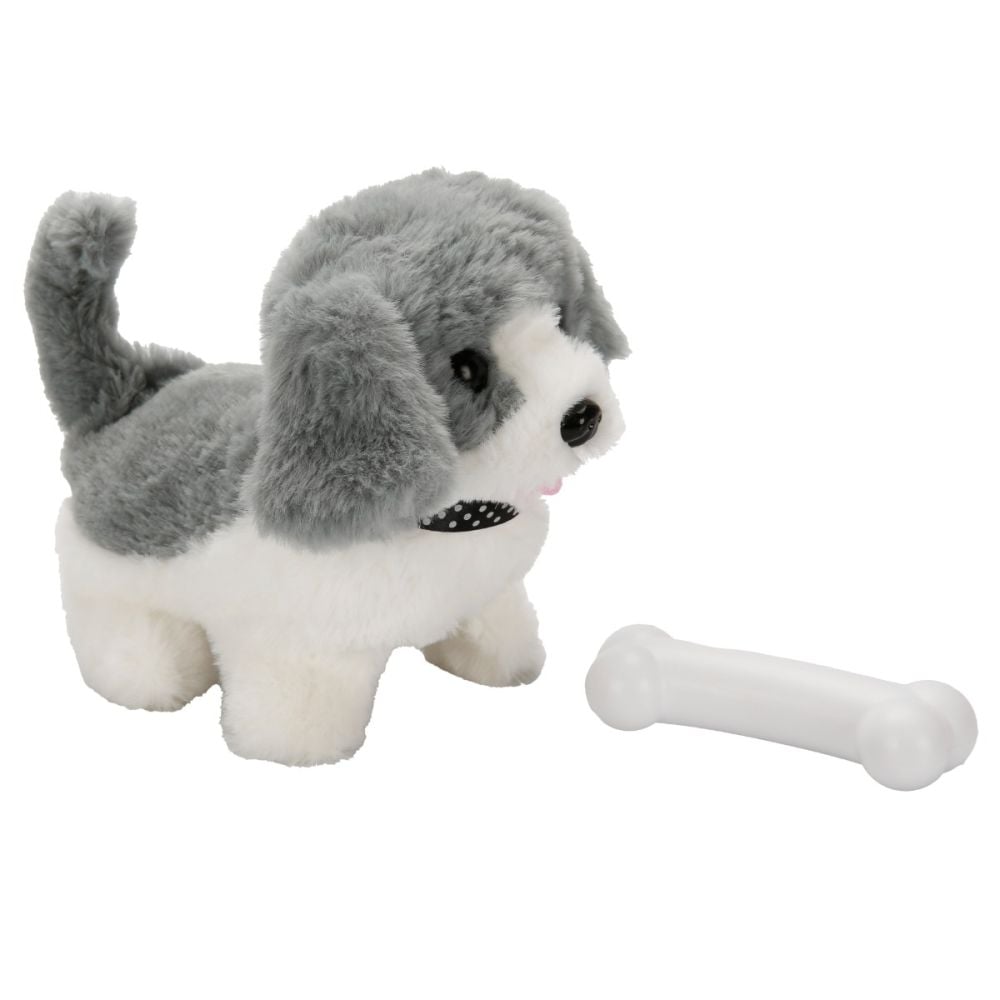 Jucarie de plus interactiva, Puffy Friends, Catelus, Gri