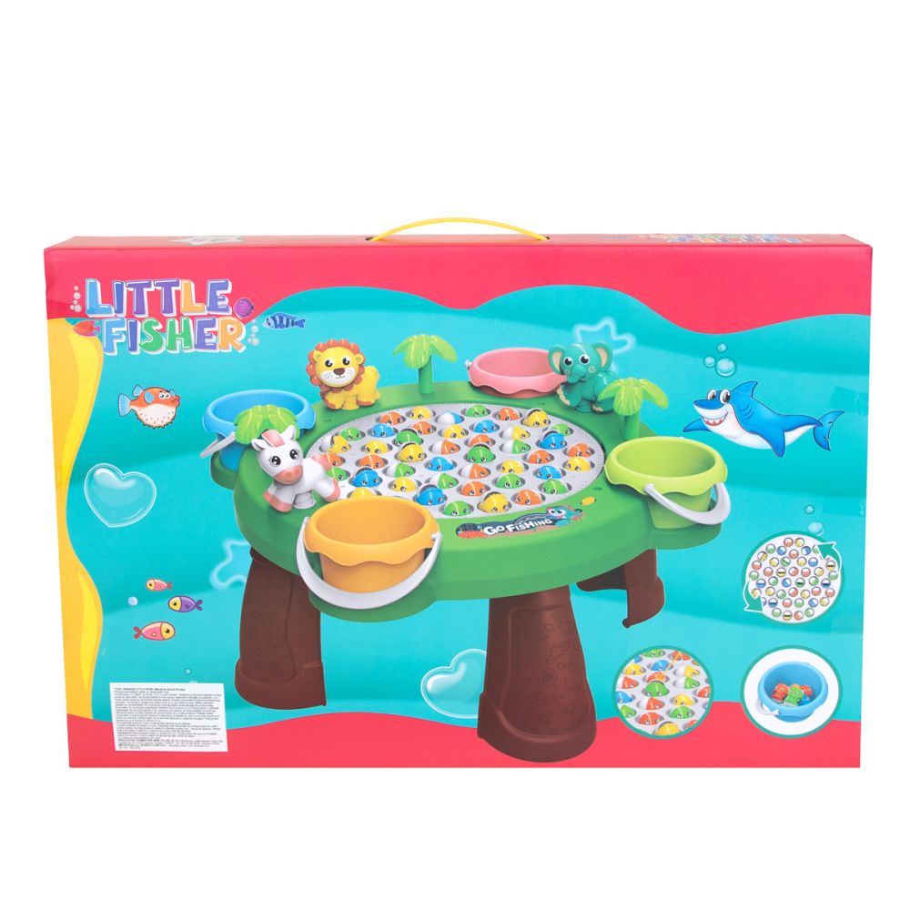 Set interactiv de pescuit cu masuta, Little Fisher, 45 piese