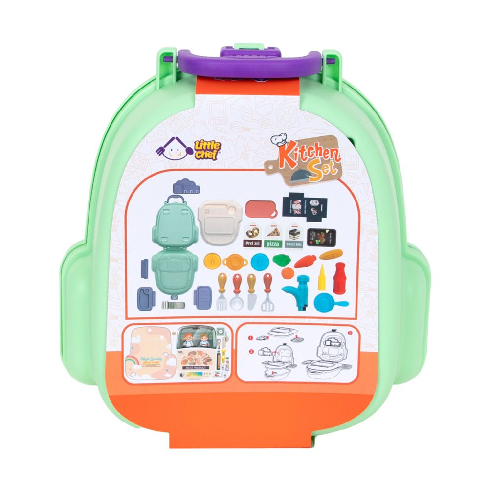 Set de joaca in gentuta, Little Chef, Kitchen Set, 25 piese