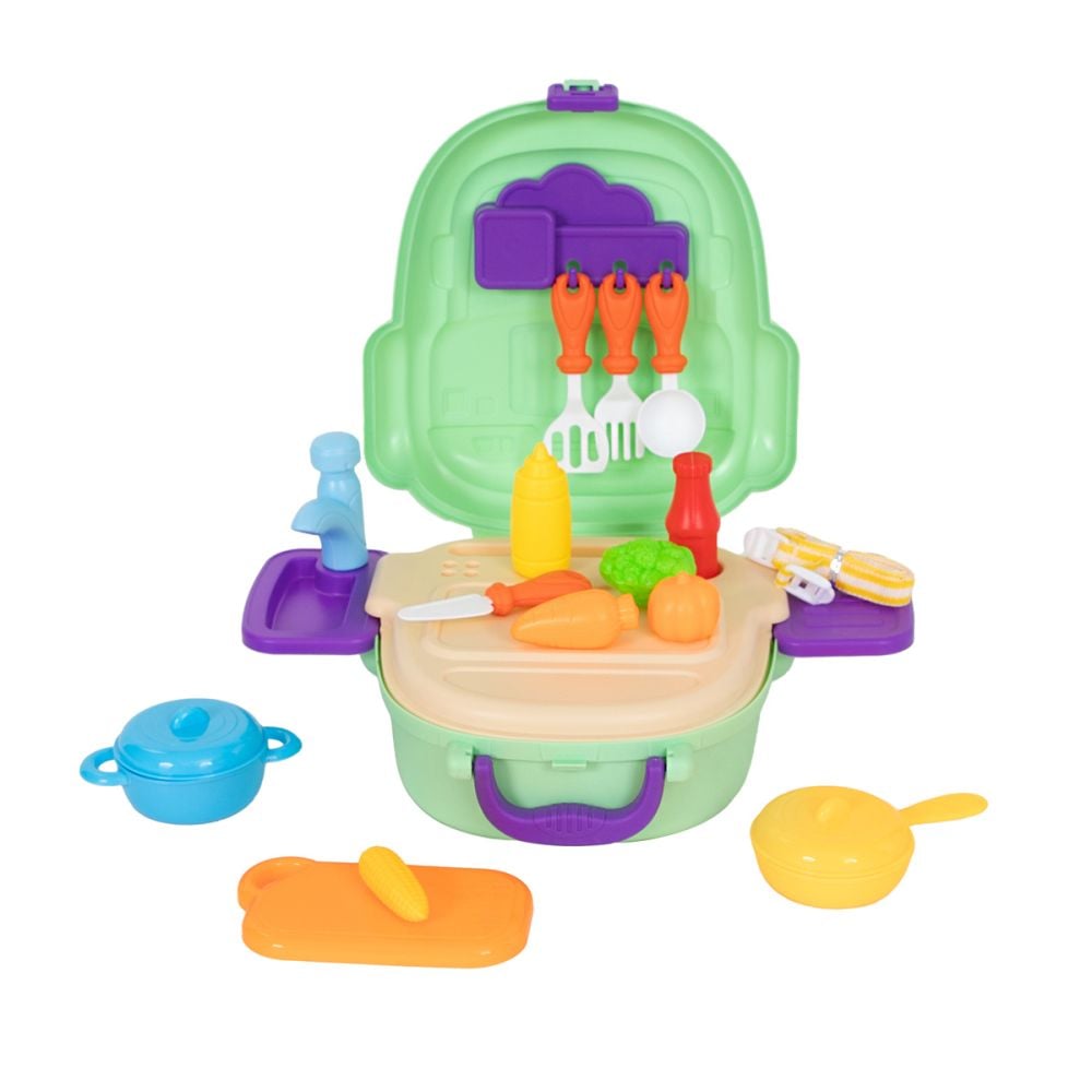 Set de joaca in gentuta, Little Chef, Kitchen Set, 25 piese