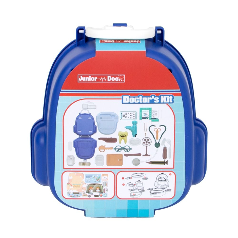 Set de joaca in gentuta, Junior Doc, Doctor Kit, 25 piese