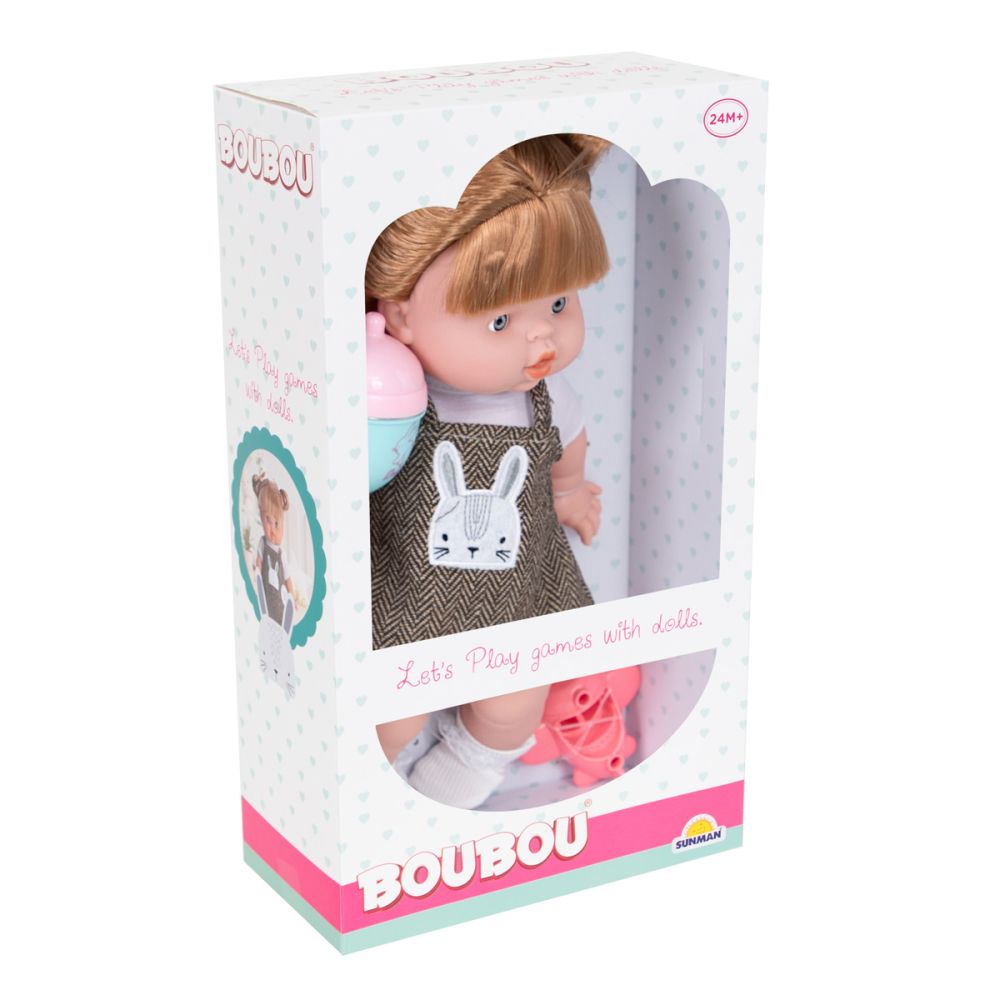 Papusa bebelus cu rochita, Boubou, 35 cm