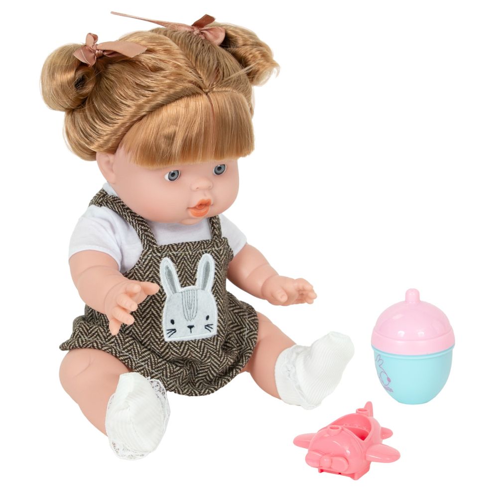 Papusa bebelus cu rochita, Boubou, 35 cm