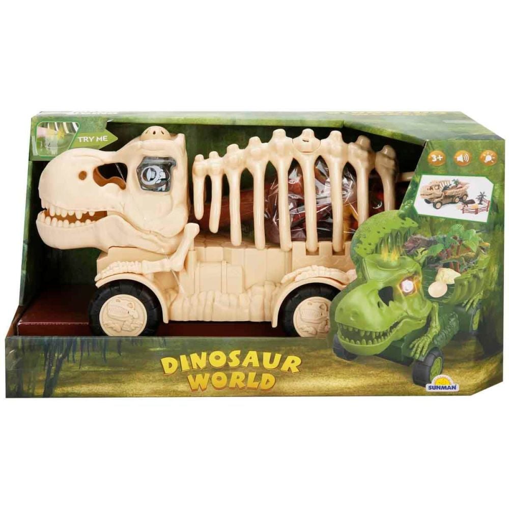 Transportator cu sunete si lumini, Crazoo, Dinosaur World