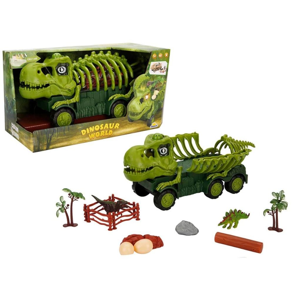 Transportator cu sunete si lumini, Crazoo, Dinosaur World