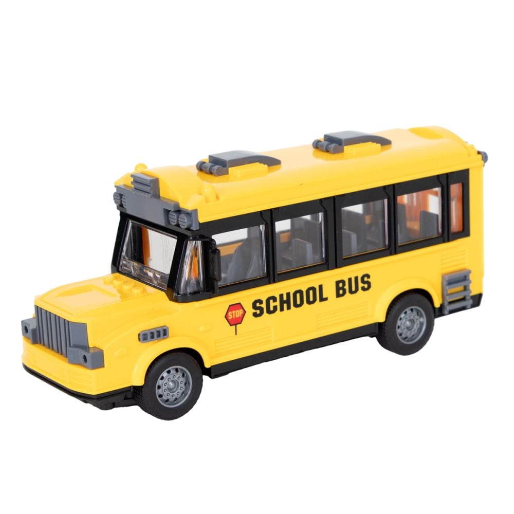 Autobuz scolar cu lumini si telecomanda, Suncon, 1:32
