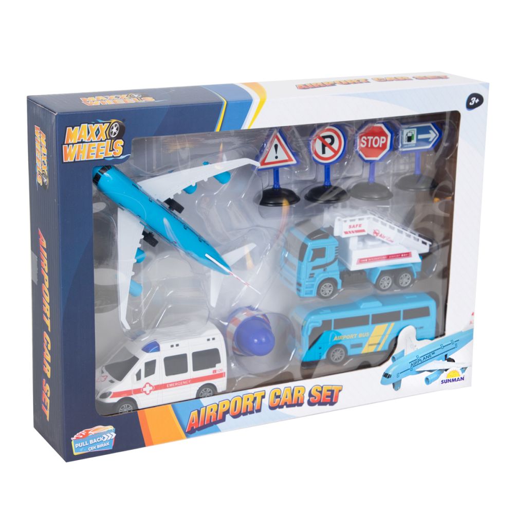 Set de joaca cu vehicule, Maxx Wheels, City Aviation