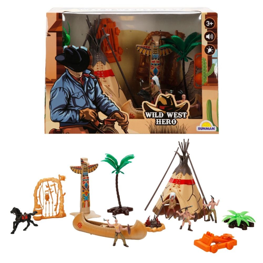 Set de joaca cu figurine, Wild West Hero, Indian Cowboy | Noriel