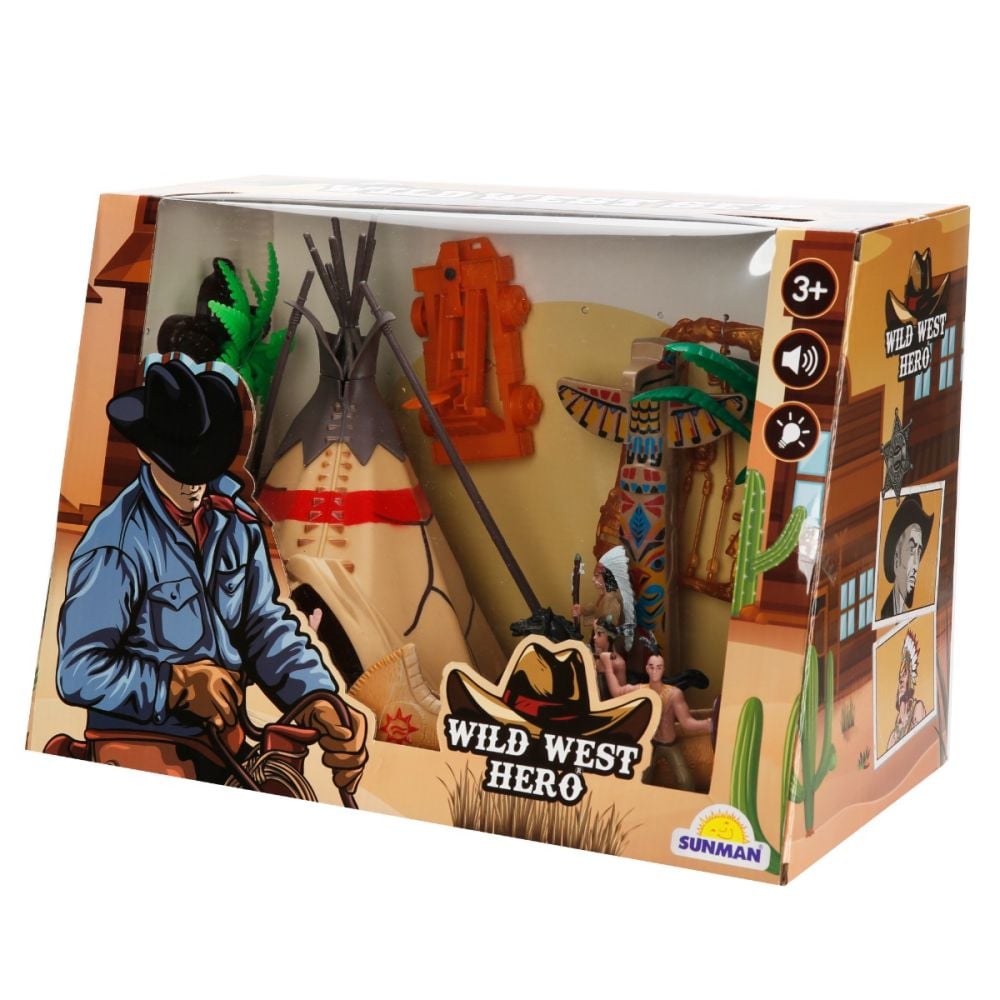 Set de joaca cu figurine, Wild West Hero, Indian Cowboy | Noriel