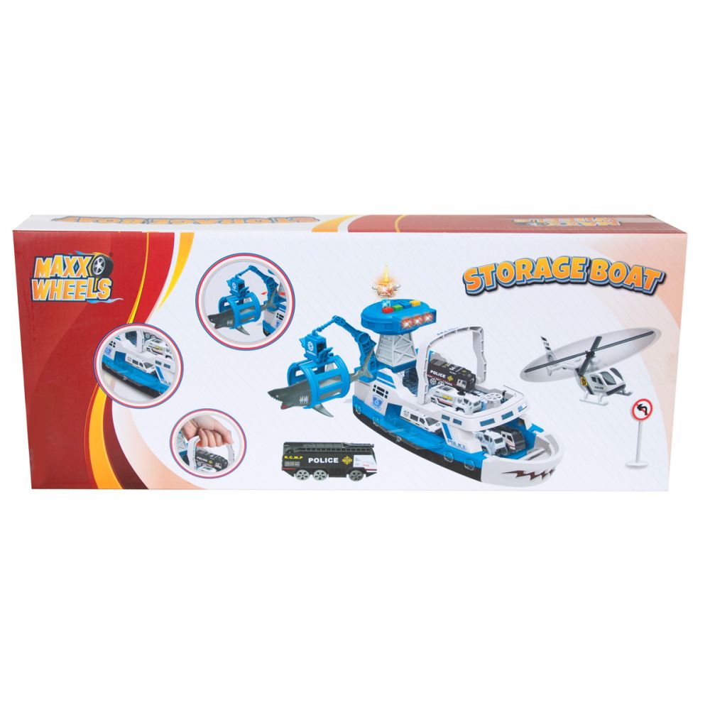 Set de joaca cu vehicul de interventie pe mare, Maxx Wheels, Police