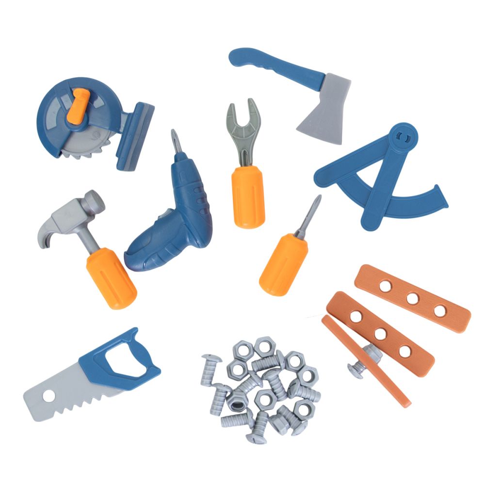 Set unelte de asamblare 2 in 1, Tool Shop, Dinozaur Tyrannosaurus, 45 piese
