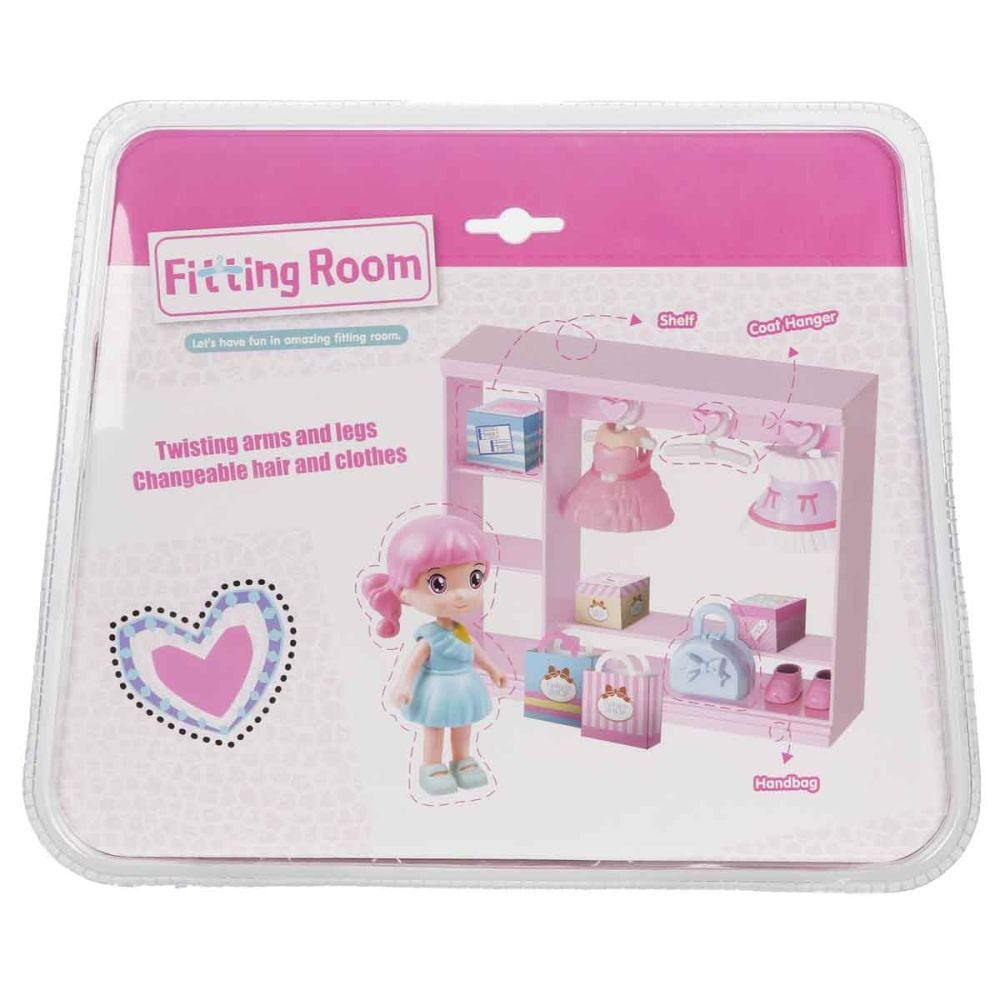 Set de joaca cu papusa si accesorii, Sunman, Fitting room