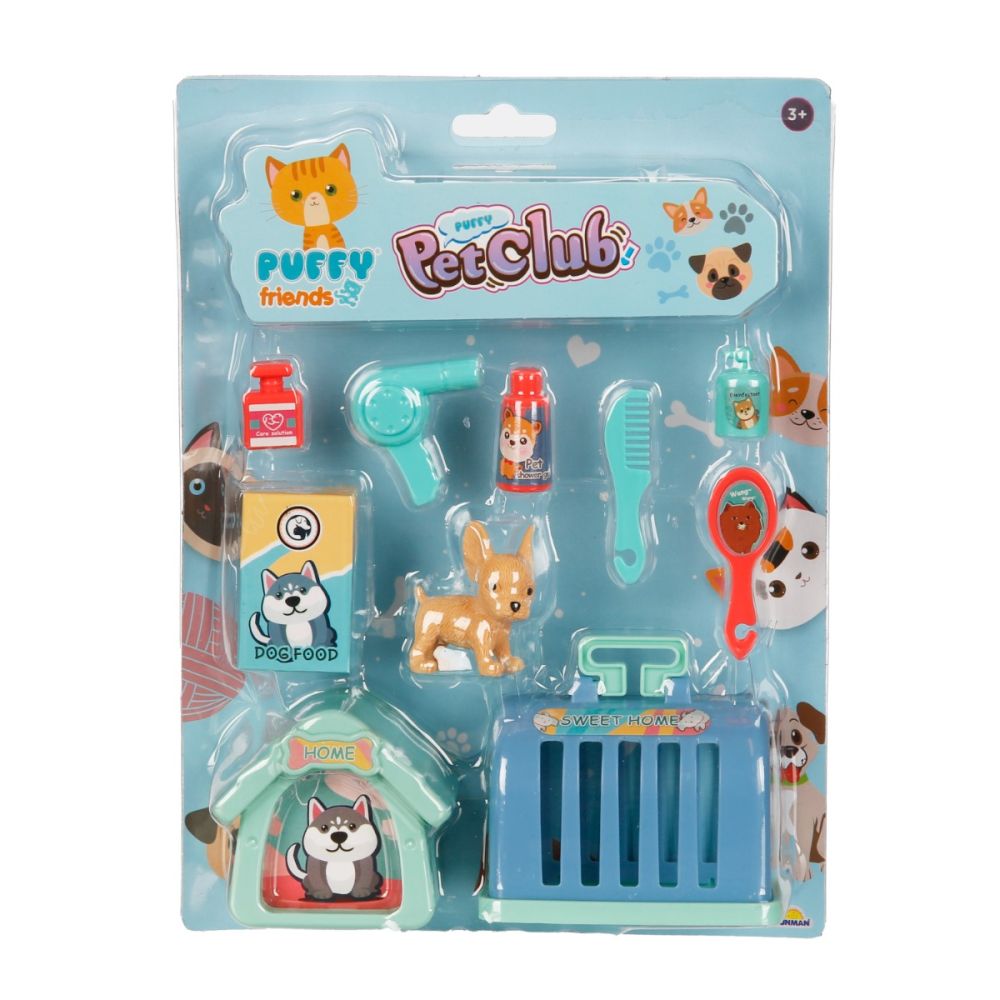 Set de joaca cu animalut de companie si accesorii, Puffy Friends, Pet Club