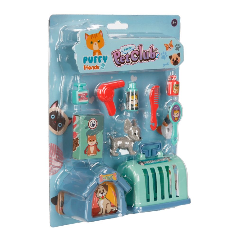 Set de joaca cu animalut de companie si accesorii, Puffy Friends, Pet Club
