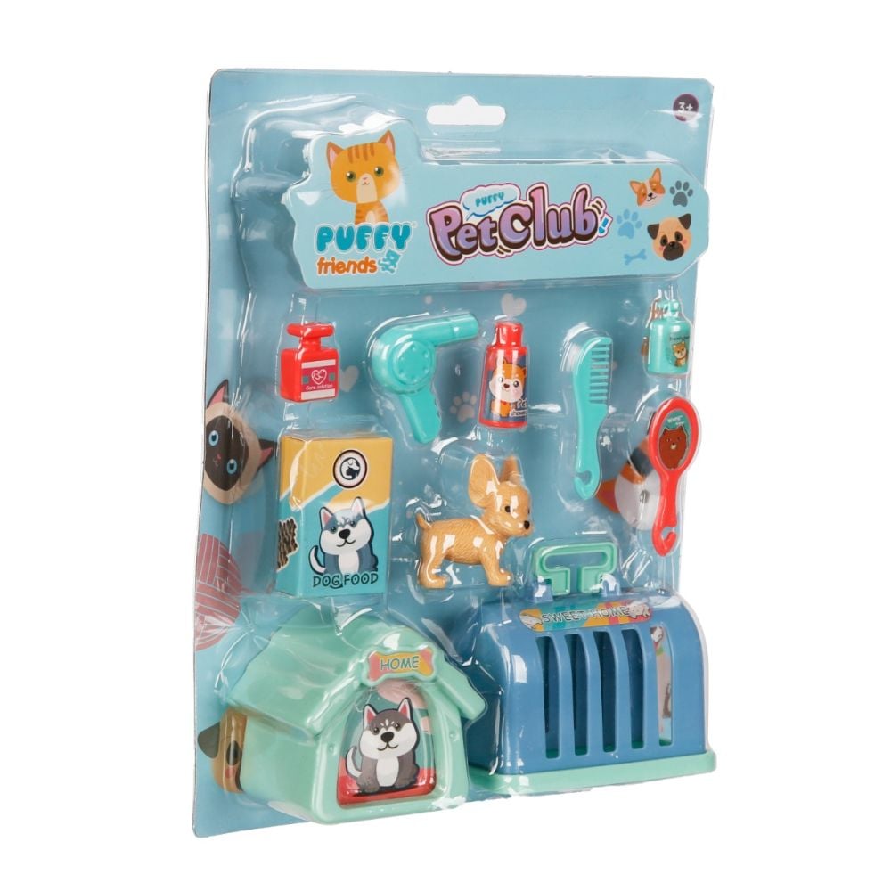 Set de joaca cu animalut de companie si accesorii, Puffy Friends, Pet Club