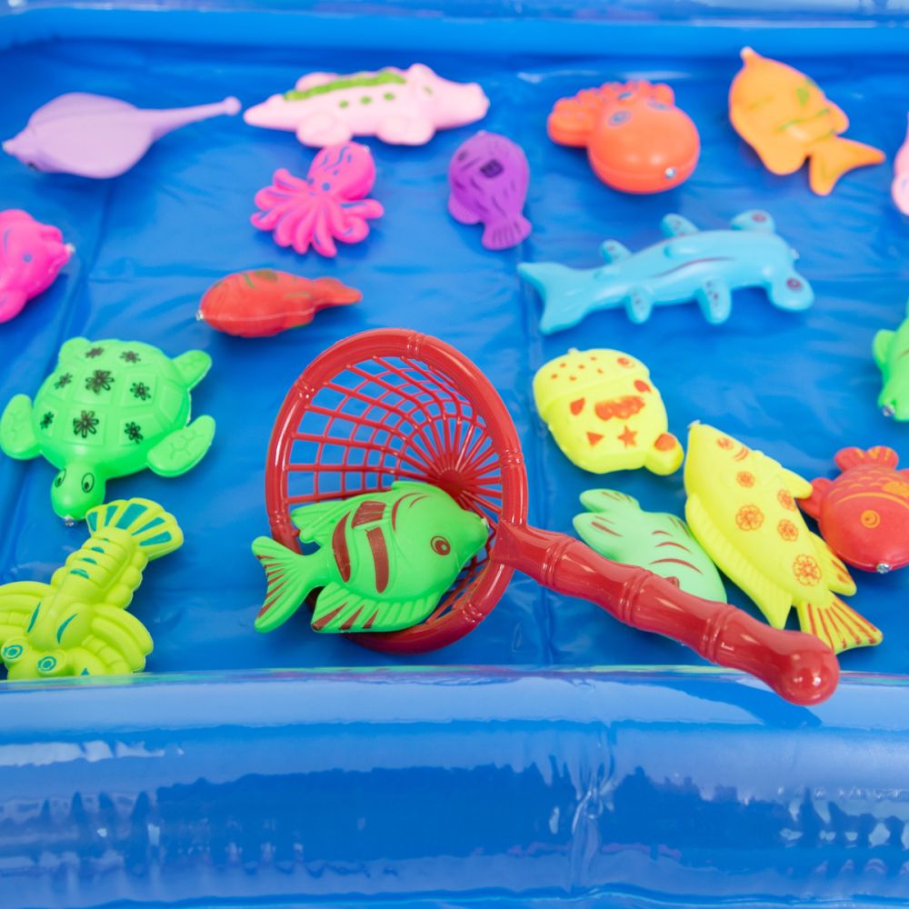 Set magnetic de pescuit in piscina, Little Fisher, 26 piese