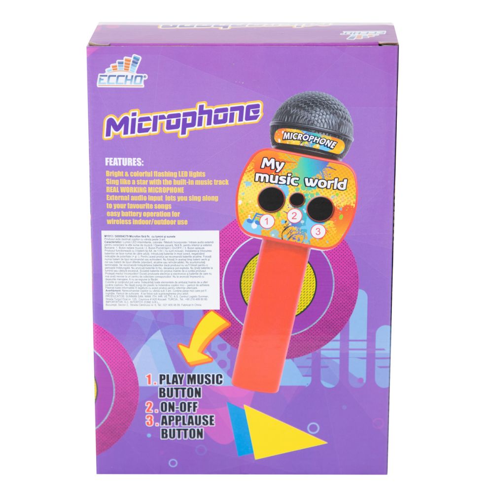 Microfon fara fir cu lumini si sunete, Eccho