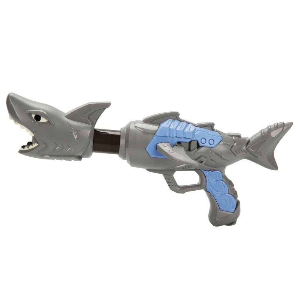 Arma de jucarie cu 10 sageti si bile din burete, Zapp Toys, Shark, Gri