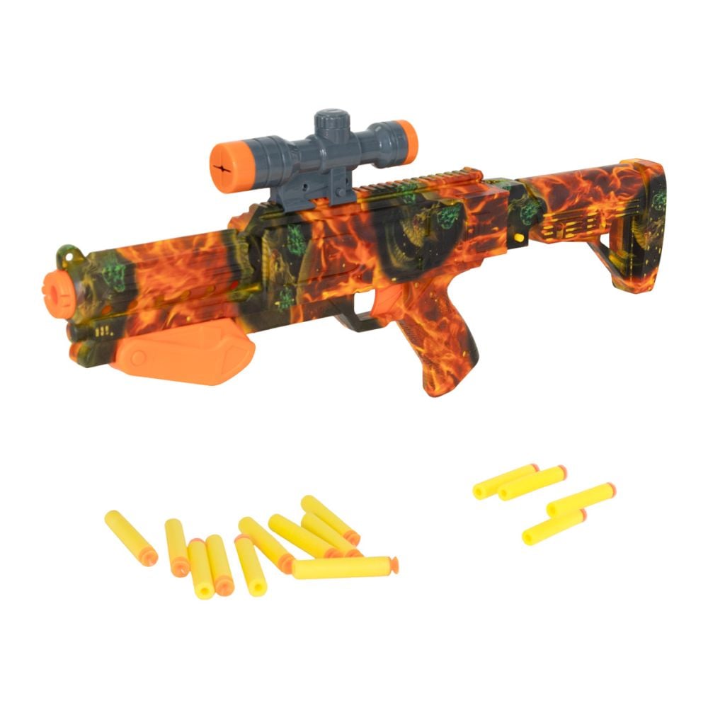 Arma de jucarie cu 14 sageti din burete, Zapp Toys, Soft Bomb