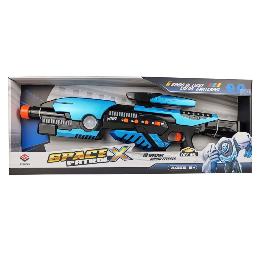 Arma de jucarie cu lumini si sunete, Space Laser Patrol X