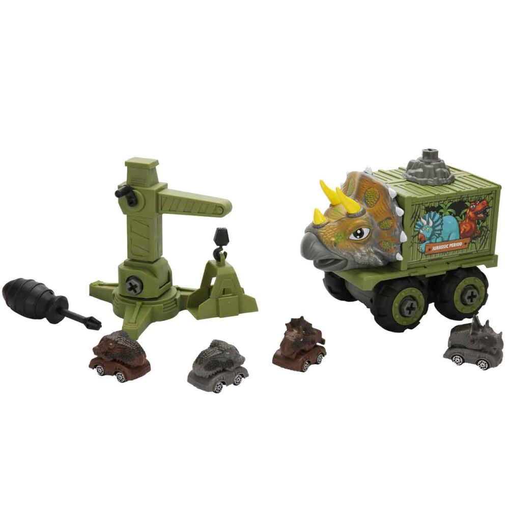 Set de joaca cu vehicule, Crazoo Dino, 27 de piese