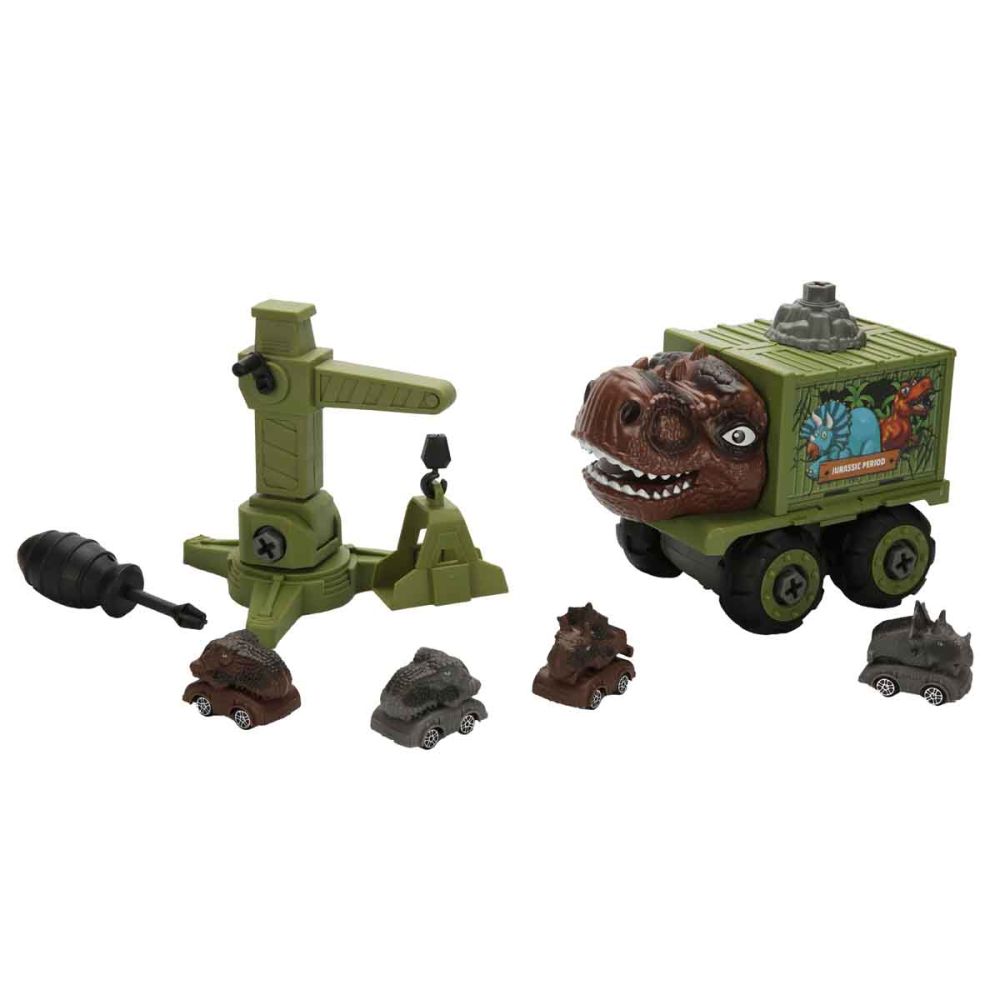 Set de joaca cu vehicule, Crazoo Dino, 27 de piese