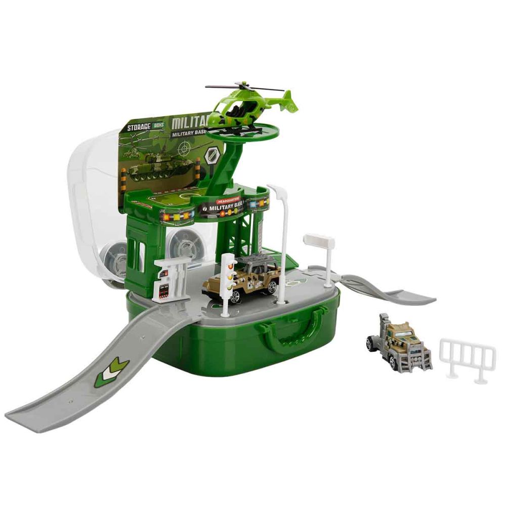 Set de joaca cu vehicule, Maxx Wheels, Car Park, Military Base