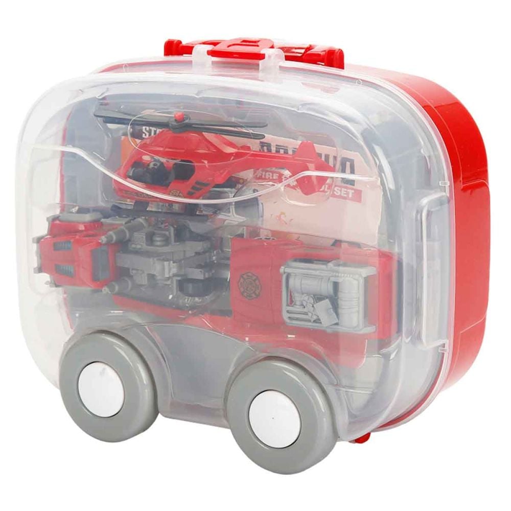 Set de joaca cu vehicule, Maxx Wheels, Car Park, Rescue Fire Control