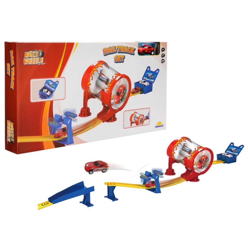 Set pista de lansare cu masinuta, Maxx Wheels, 360 Degree
