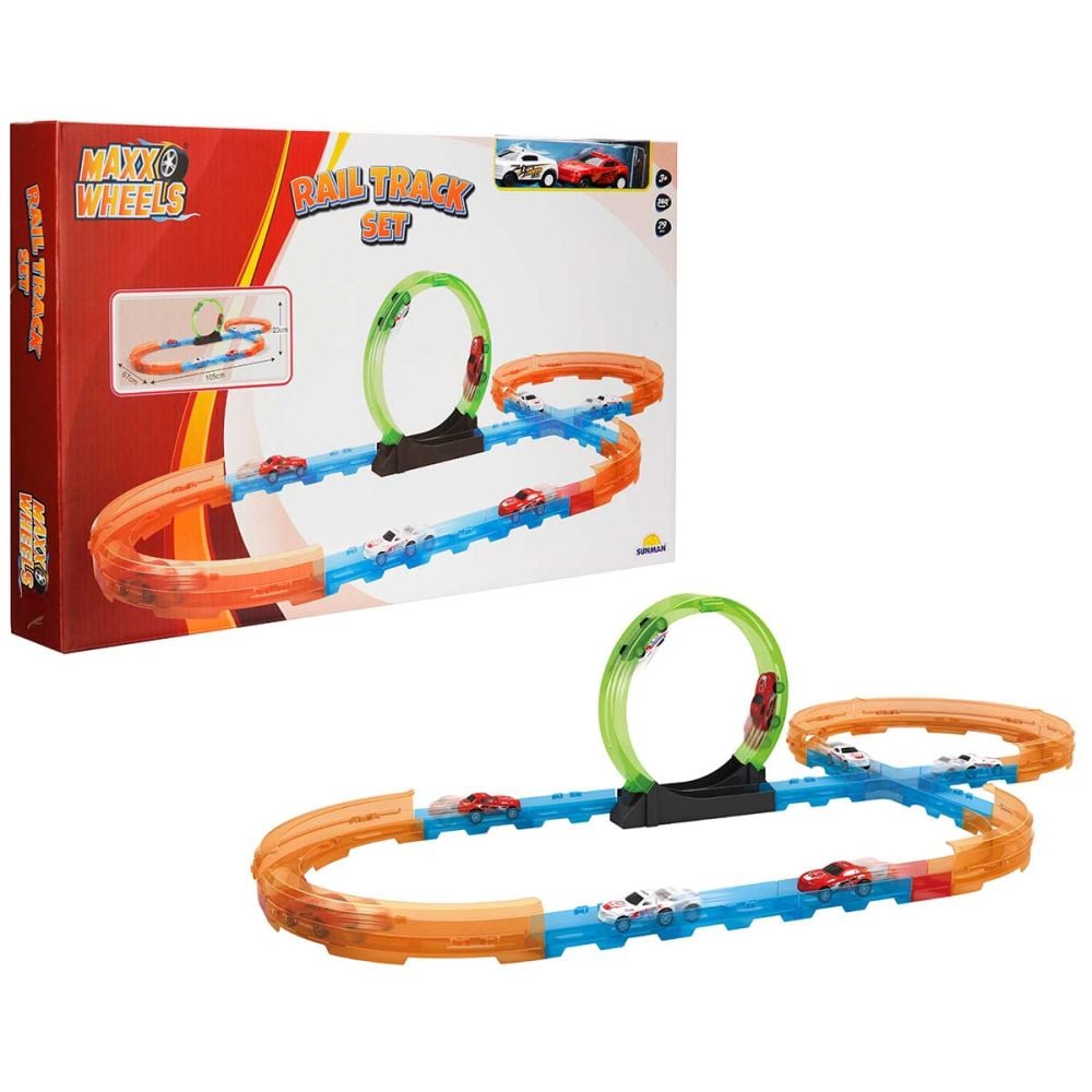 Set pista de curse cu 2 masinute, Maxx Wheels, Loop