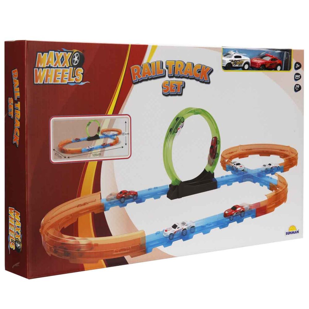 Set pista de curse cu 2 masinute, Maxx Wheels, Loop