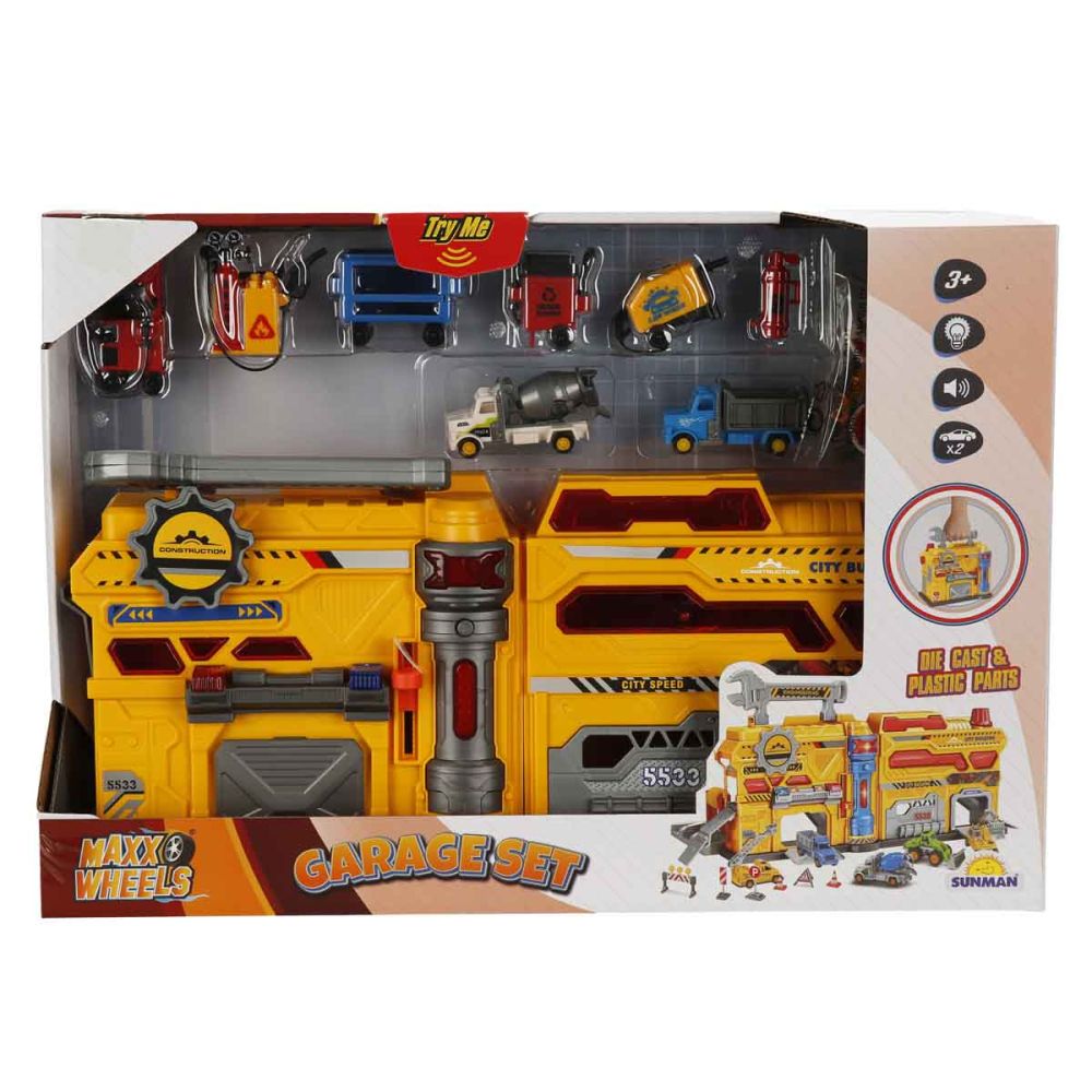 Set de joaca cu vehicule, Maxx Wheels, Garage