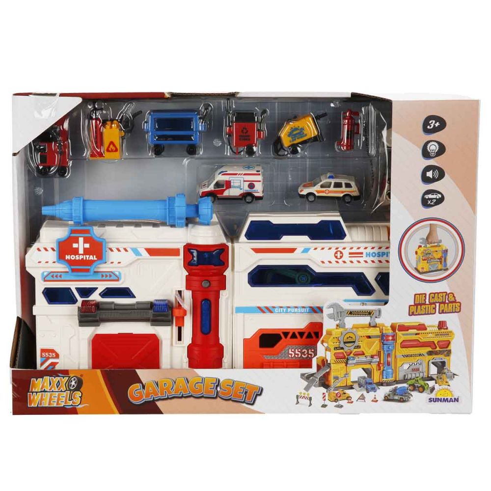 Set de joaca cu vehicule, Maxx Wheels, Garage