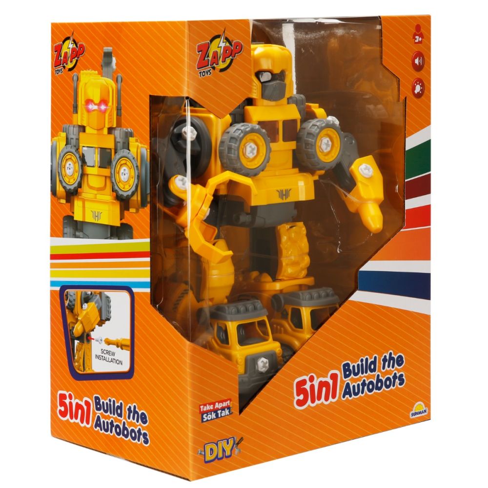 Robot transformabil 5in1, Zapp Toys, Autobots, Galben