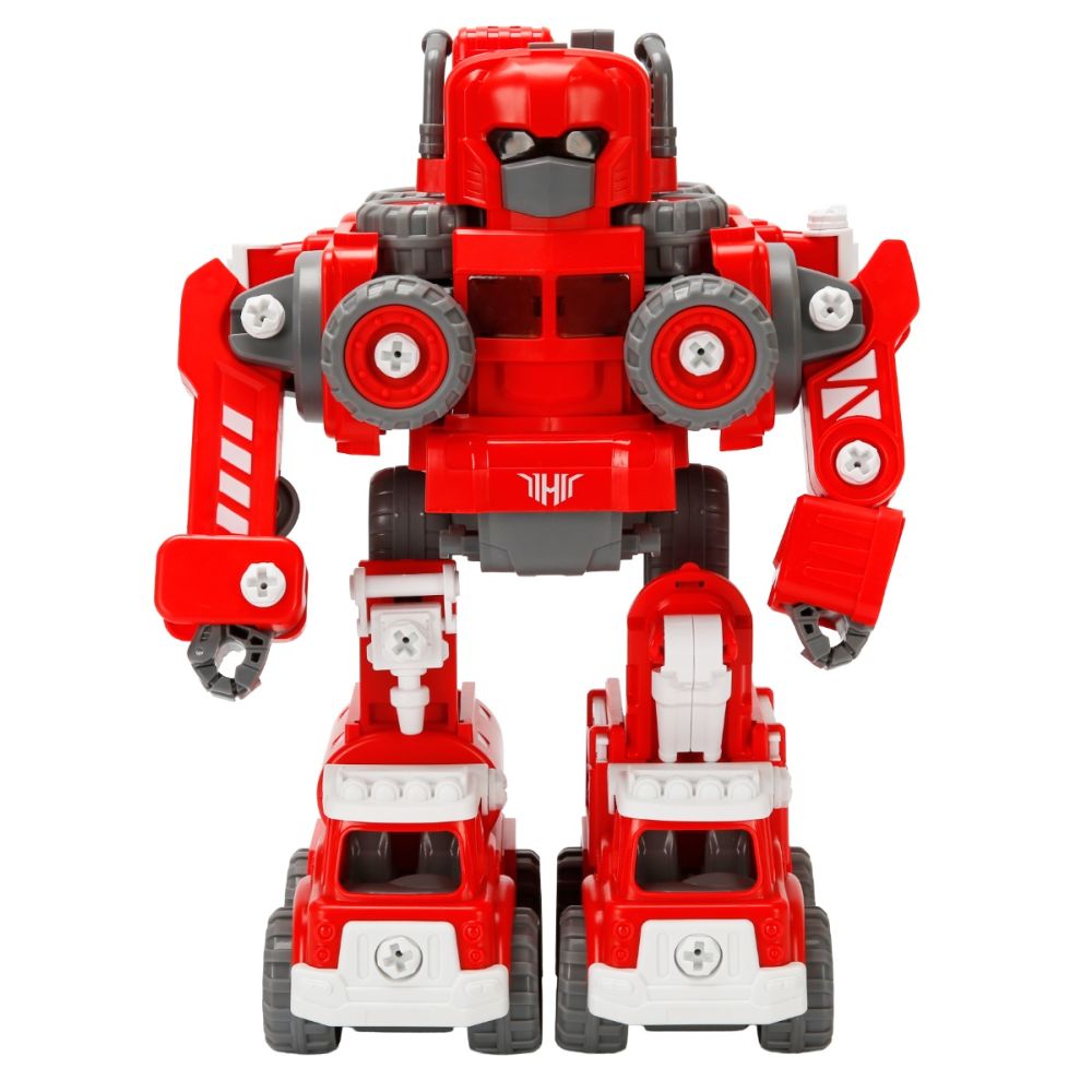 Robot transformabil 5in1 cu sunet si lumina, Zapp Toys, Autobots, Rosu