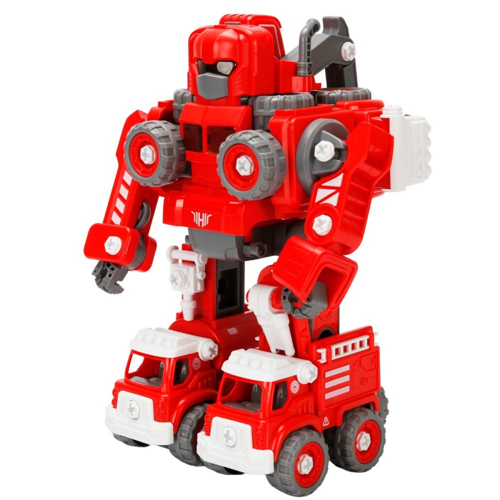 Robot transformabil 5in1 cu sunet si lumina, Zapp Toys, Autobots, Rosu