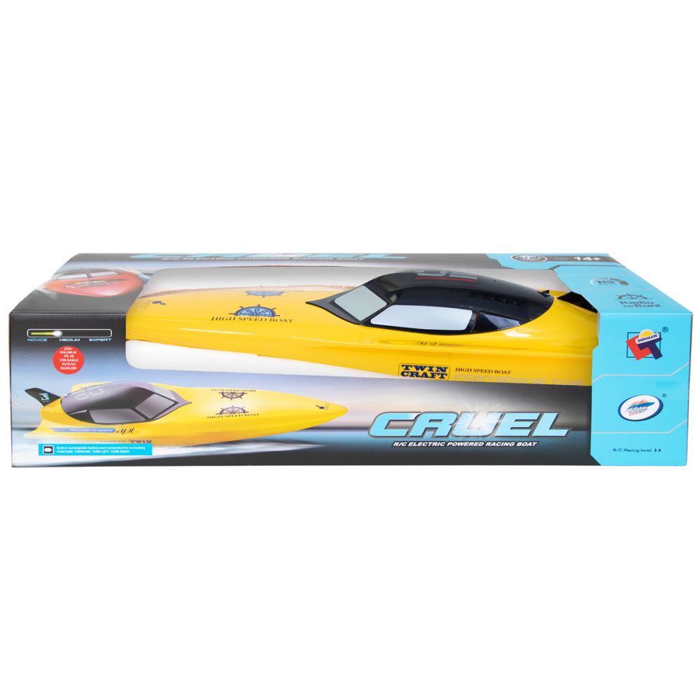 Barca cu telecomanda, Cruel High Speed, 74 cm, Galben