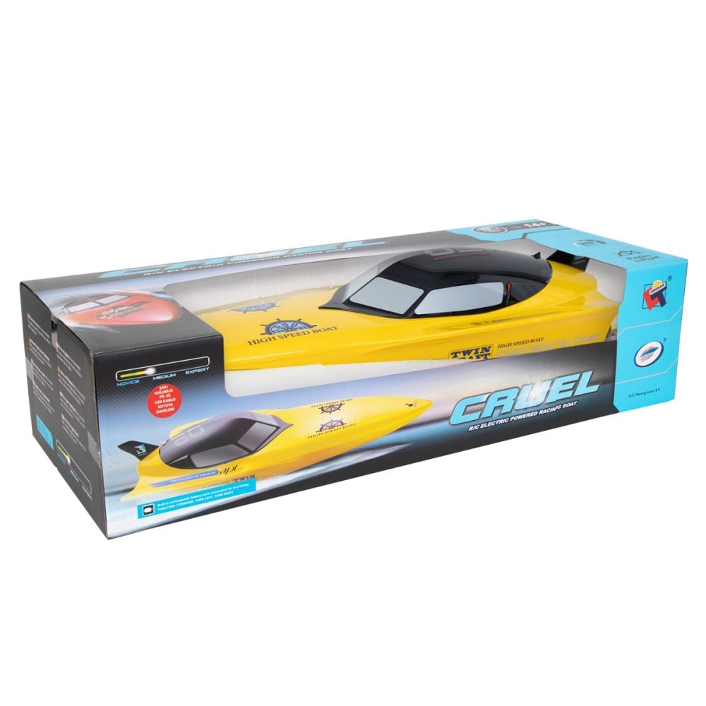 Barca cu telecomanda, Cruel High Speed, 74 cm, Galben