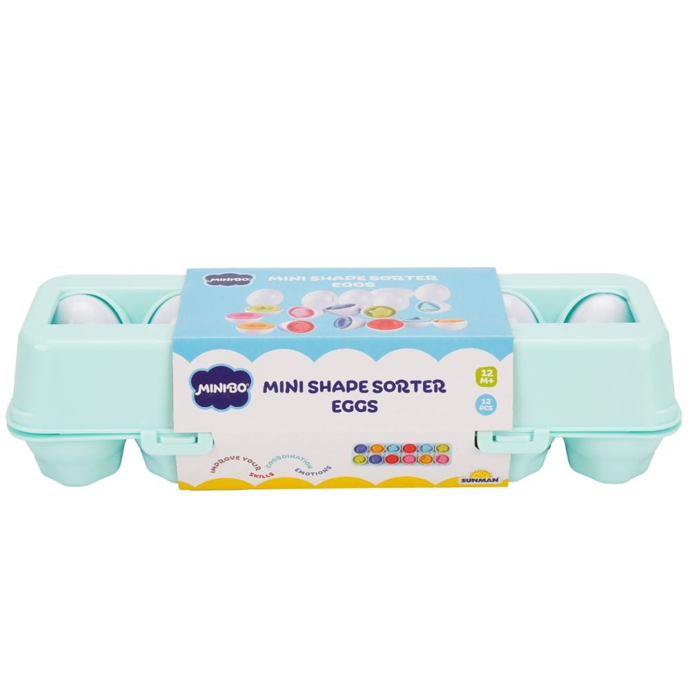 Jucarie bebelusi, Minibo, Oua cu forme geometrice, 24 piese