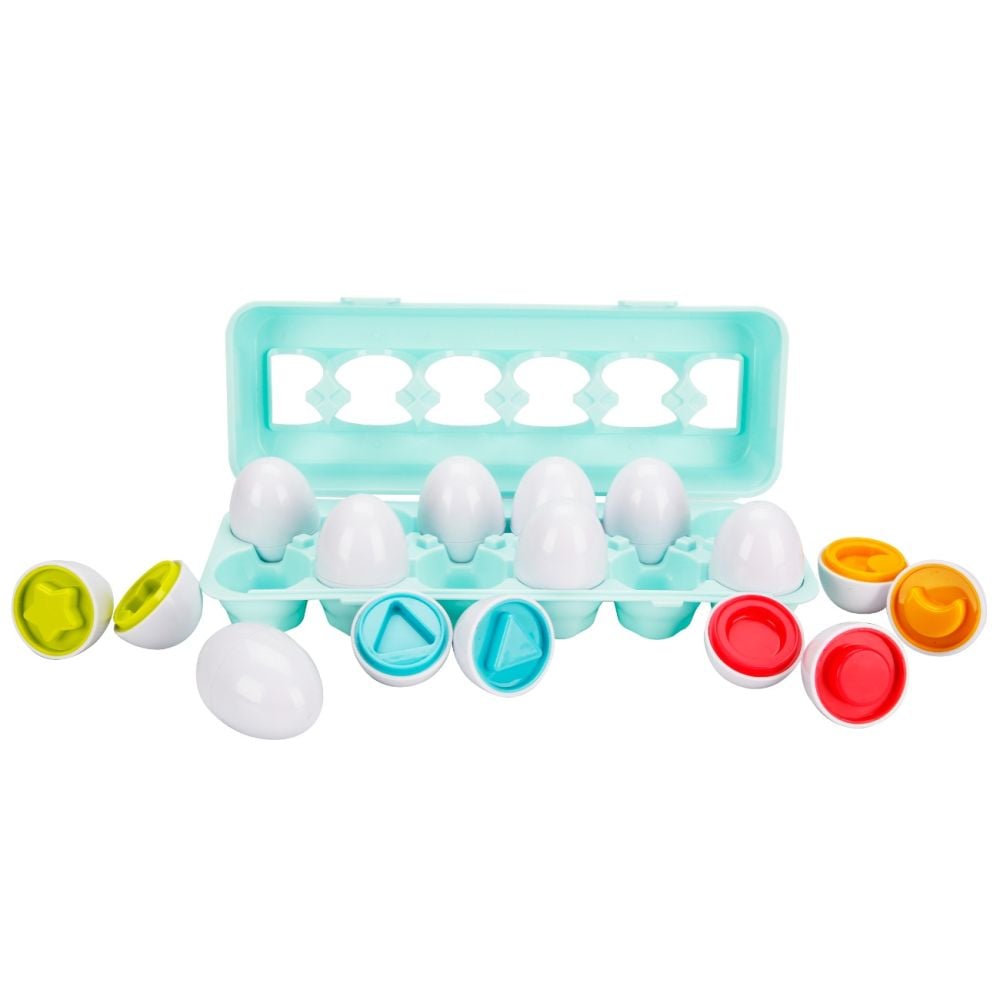 Jucarie bebelusi, Minibo, Oua cu forme geometrice, 24 piese