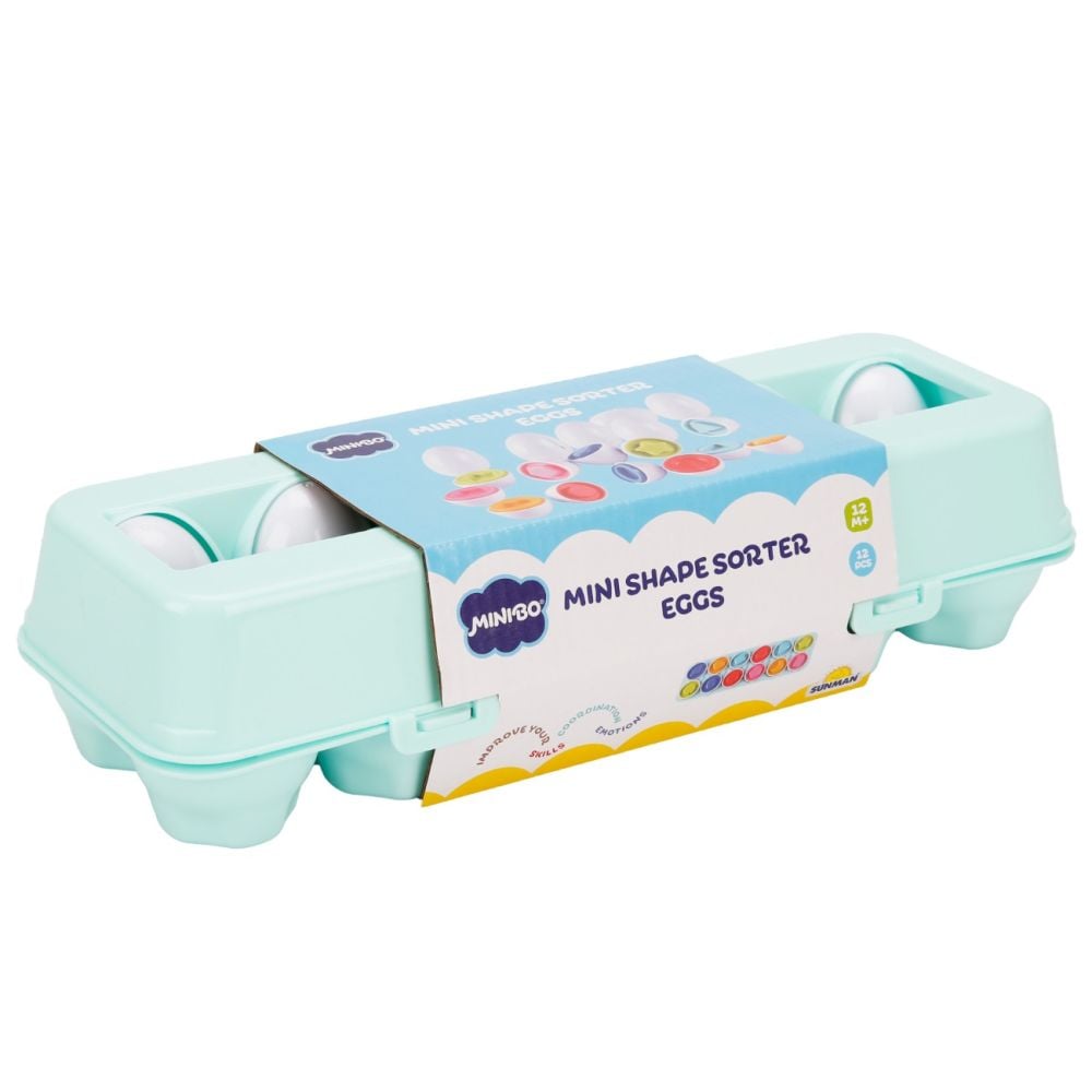 Jucarie bebelusi, Minibo, Oua cu forme geometrice, 24 piese