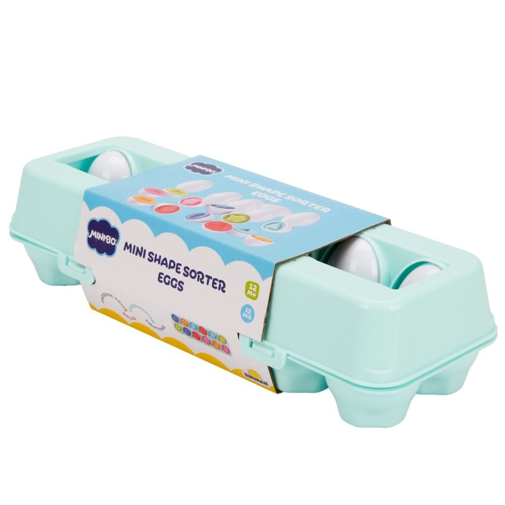 Jucarie bebelusi, Minibo, Oua cu forme geometrice, 24 piese
